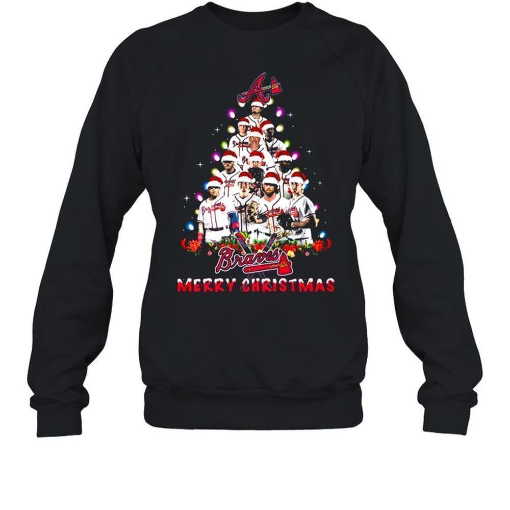 Atlanta Braves Players Christmas Tree Team Holiday Spirit Cozy Sweatshirt